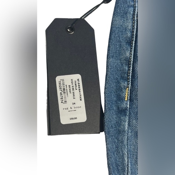 Rag & Bone High Rise Ankle Skinny Jeans Pamela Distressed Size 24 NWT - Picture 10 of 12